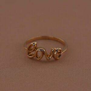 14k Real Gold Love Ring | Fancy Love Ring | Real Gold Everyday Ring |